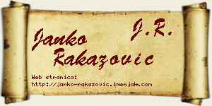 Janko Rakazović vizit kartica